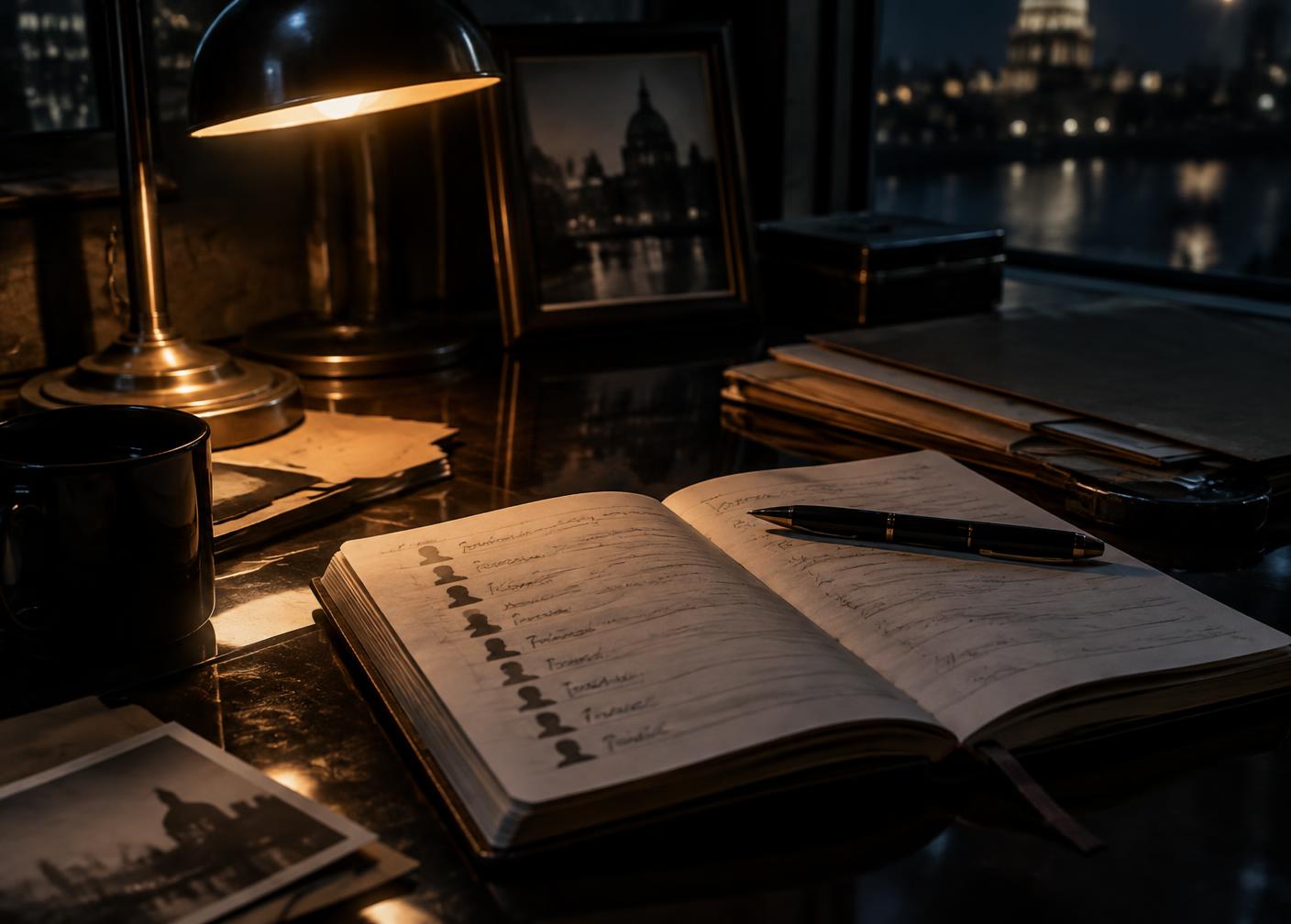 A paper notebook under warm desk light — Aurora’s private record